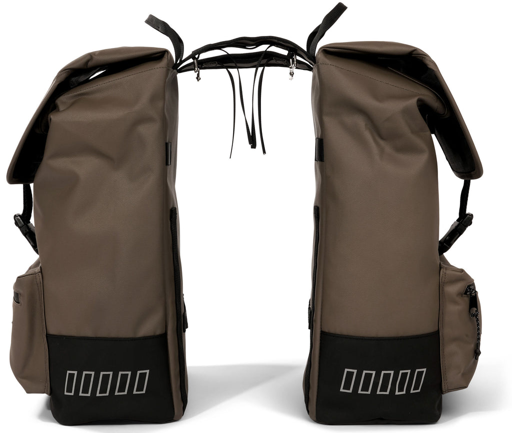 Gerecyclede dubbele fietstas Urban Proof Cargo 38 liter 30 x 15 x 42 cm - bruin