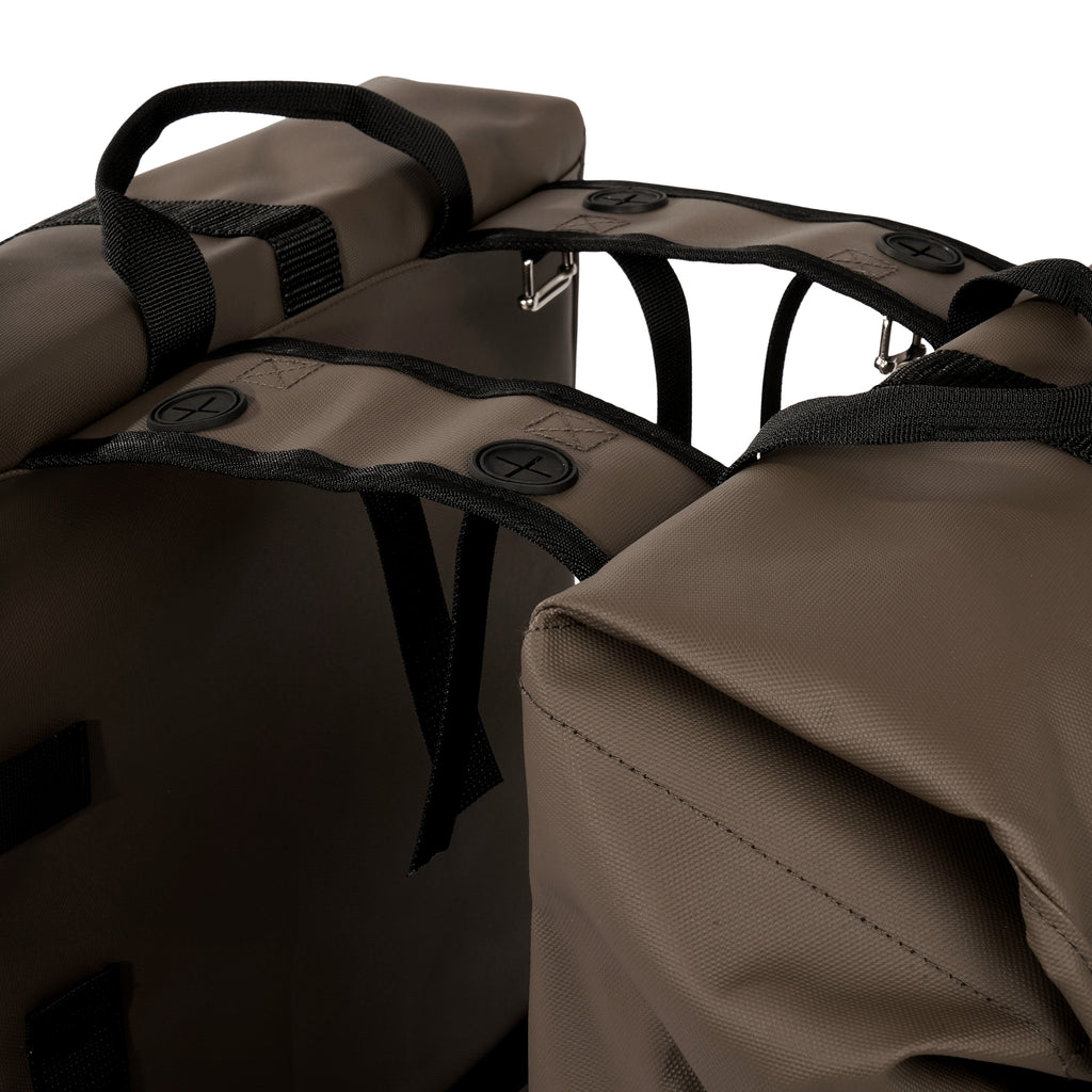 Gerecyclede dubbele fietstas Urban Proof Cargo 38 liter 30 x 15 x 42 cm - bruin