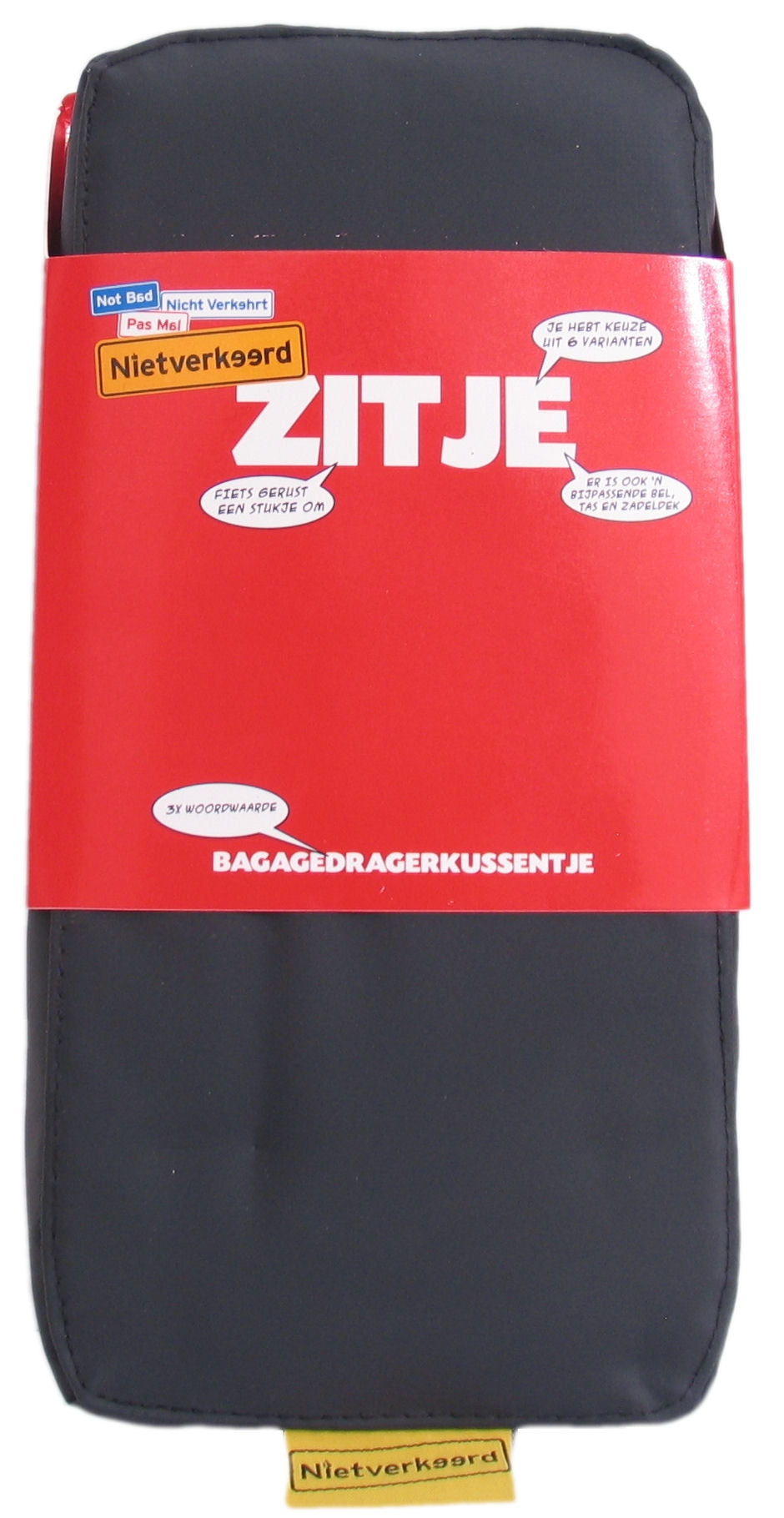 Bagagedragerkussen NietVerkeerd 32 x 15 x 5cm - zwart