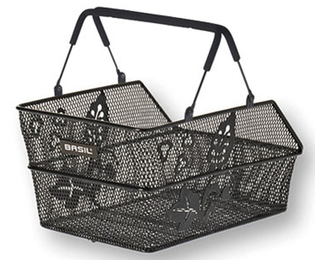 Fietsmand Basil Cento S Flower Multi 36 x 26 x 18 cm - zwart