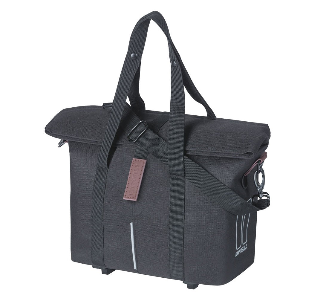 Fietstas Basil City MIK met KF-haak 8-11 liter 39,5 x 39 x 15 cm - zwart