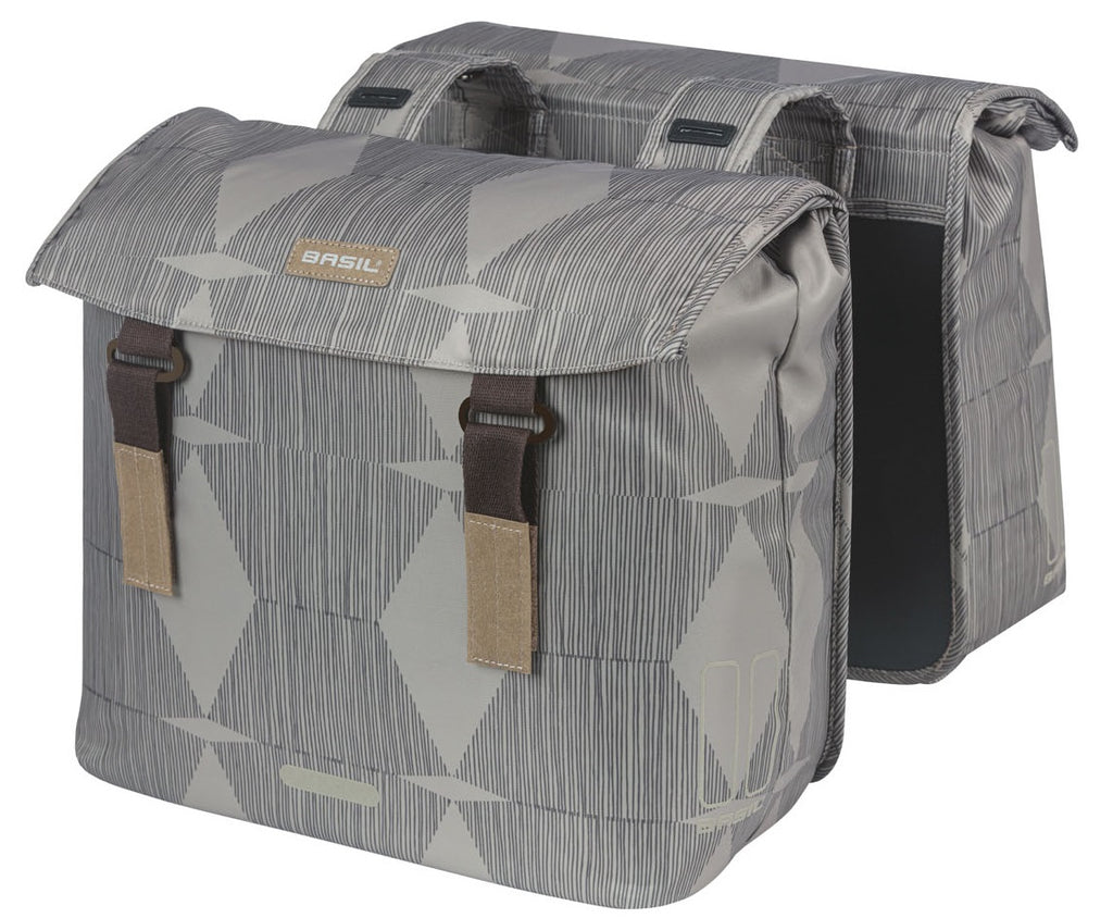 Dubbele fietstas Basil Elegance 40-49 liter 40 x 38 x 16 cm - chateau taupe