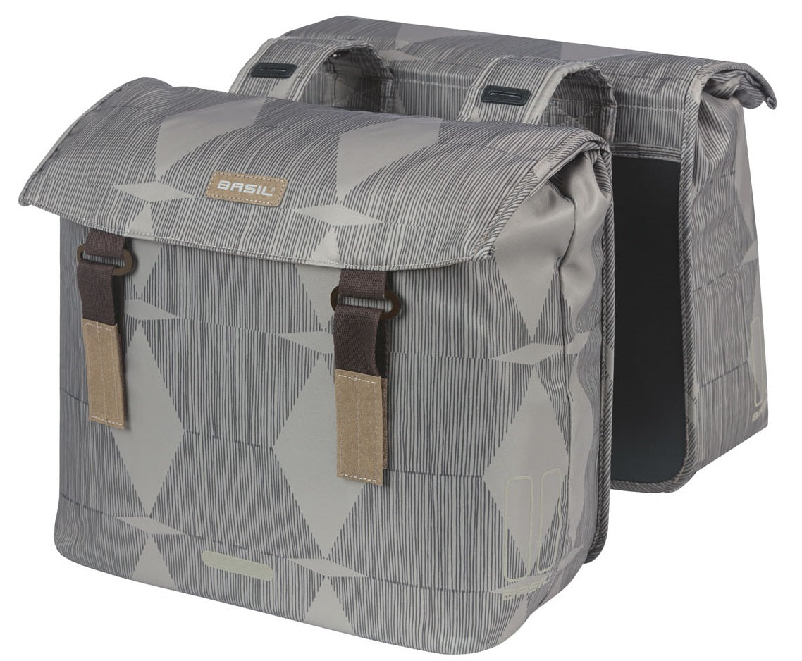 Dubbele fietstas Basil Elegance 40-49 liter 40 x 38 x 16 cm - chateau taupe