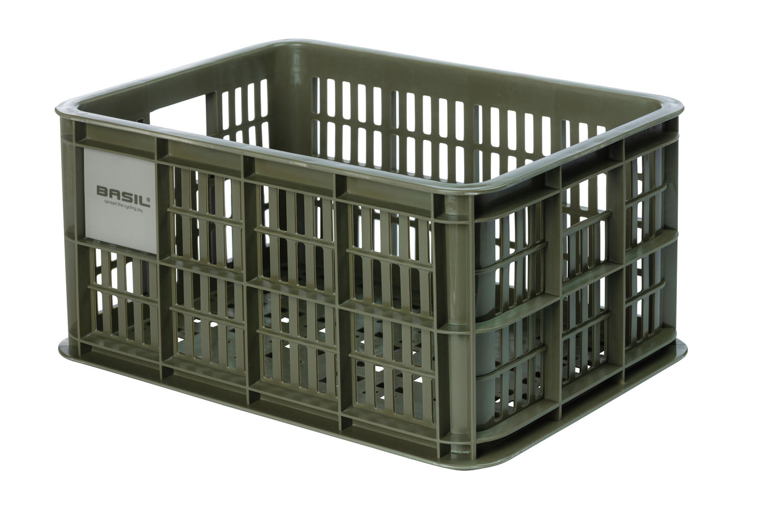 Gerecyclede fietskrat Basil Crate S 17.5 liter 29 x 39 x 20 cm - moss green