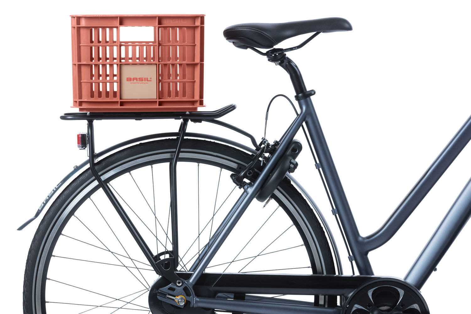 Gerecyclede fietskrat Basil Crate S 17.5 liter 29 x 39 x 20 cm - terra red