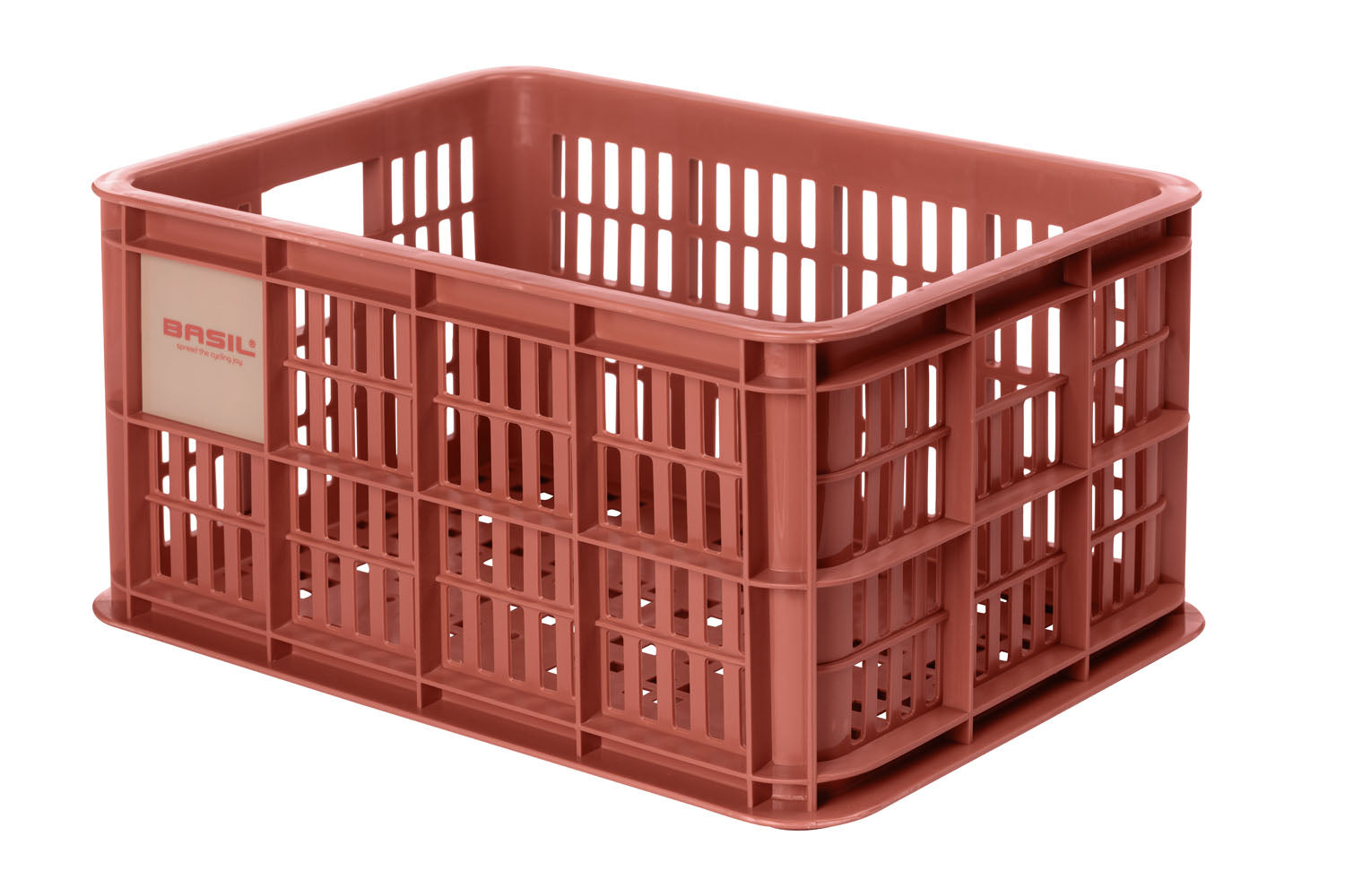 Gerecyclede fietskrat Basil Crate S 17.5 liter 29 x 39 x 20 cm - terra red