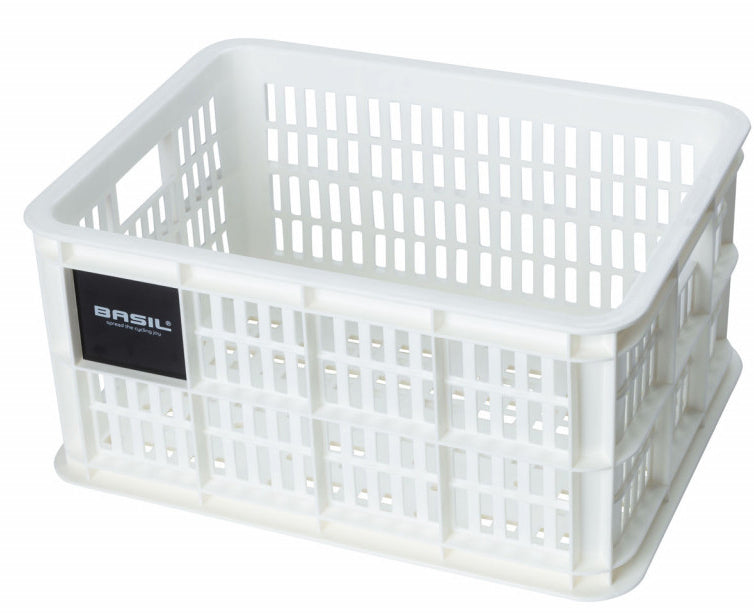 Gerecyclede fietskrat Basil Crate S 17.5 liter 29 x 39 x 20 cm - bright white
