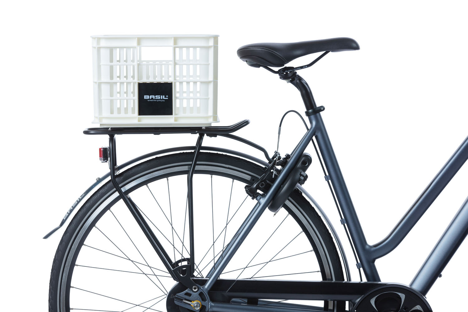 Gerecyclede fietskrat Basil Crate S 17.5 liter 29 x 39 x 20 cm - bright white