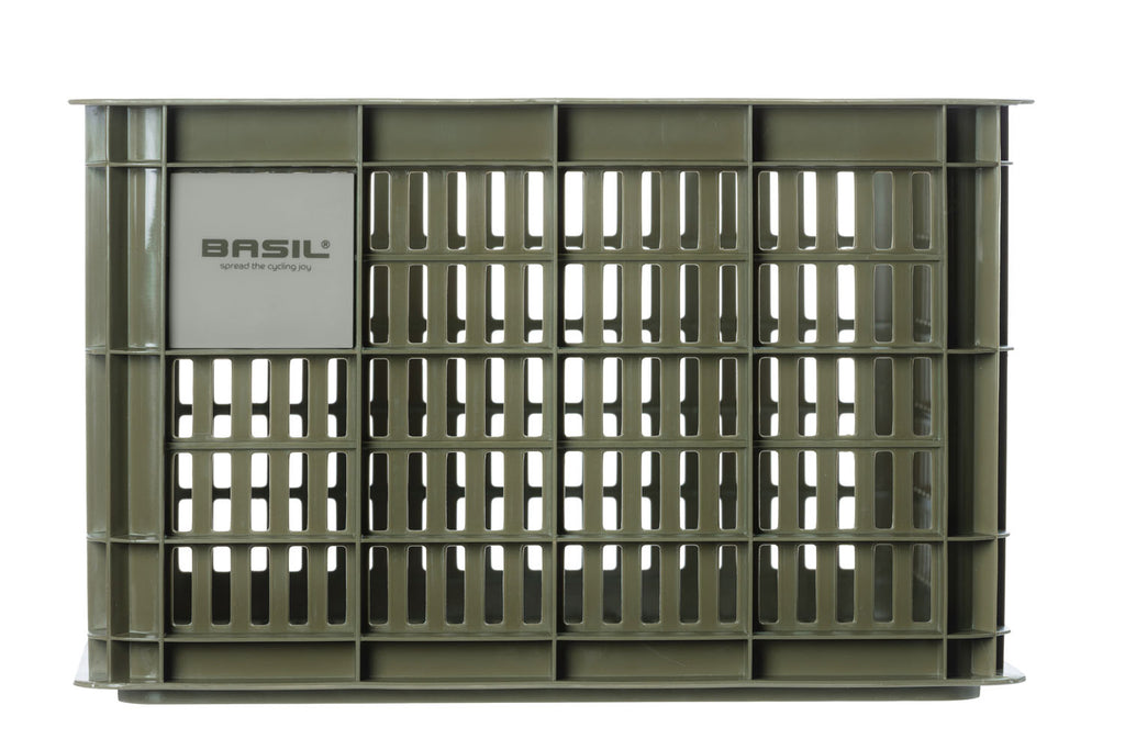 Gerecyclede fietskrat Basil Crate M 29.5 liter 35 x 45 x 25 cm - moss green