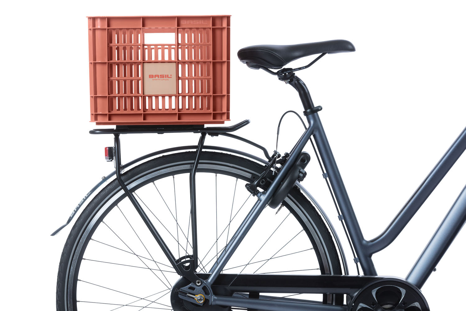 Gerecyclede fietskrat Basil Crate M 29.5 liter 35 x 45 x 25 cm - terra red