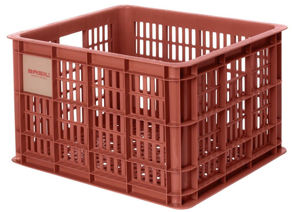 Gerecyclede fietskrat Basil Crate M 29.5 liter 35 x 45 x 25 cm - terra red