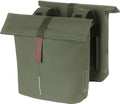 Dubbele fietstas Basil City 28-32 liter 12 x 29 x 30 cm - moss green