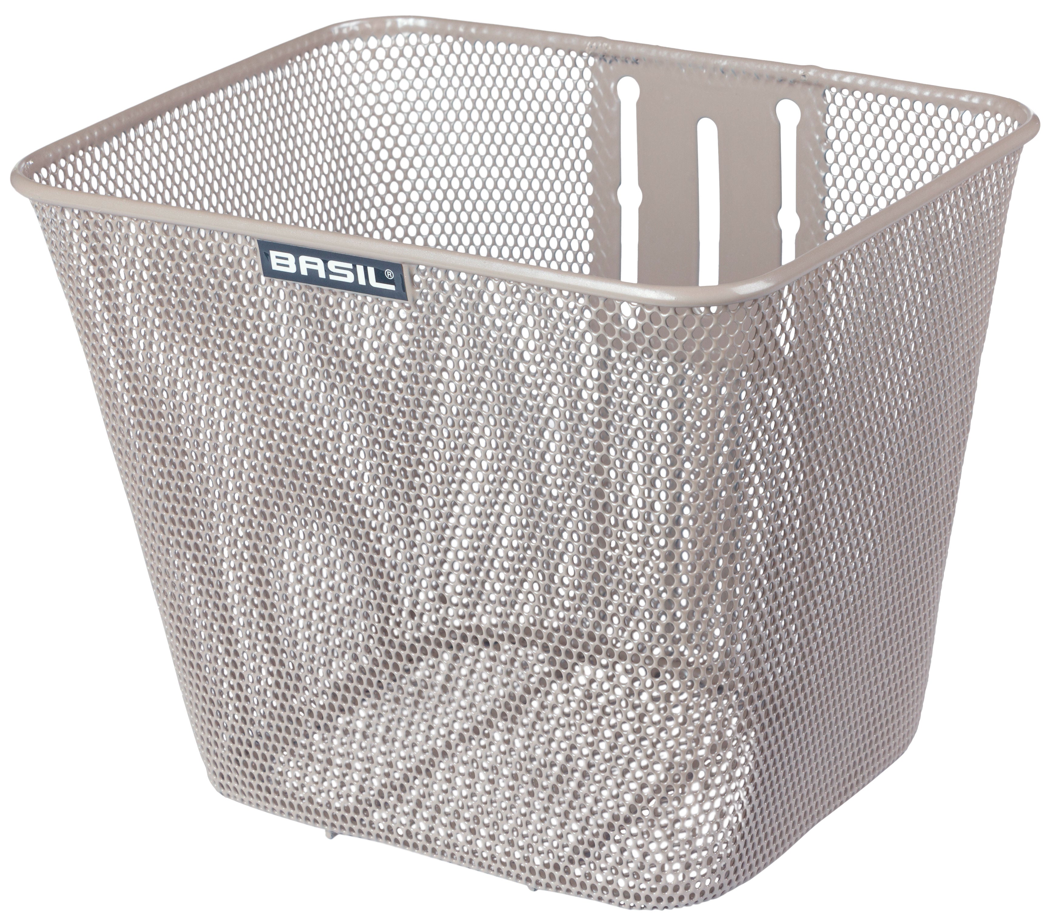 Fietsmand Basil Bilbao met vaste montage 26 x 22 x 27 cm - nude metallic