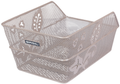 Fietsmand Basil Cento Flower achtermand 24 x 38,5 x 11 cm - nude metallic