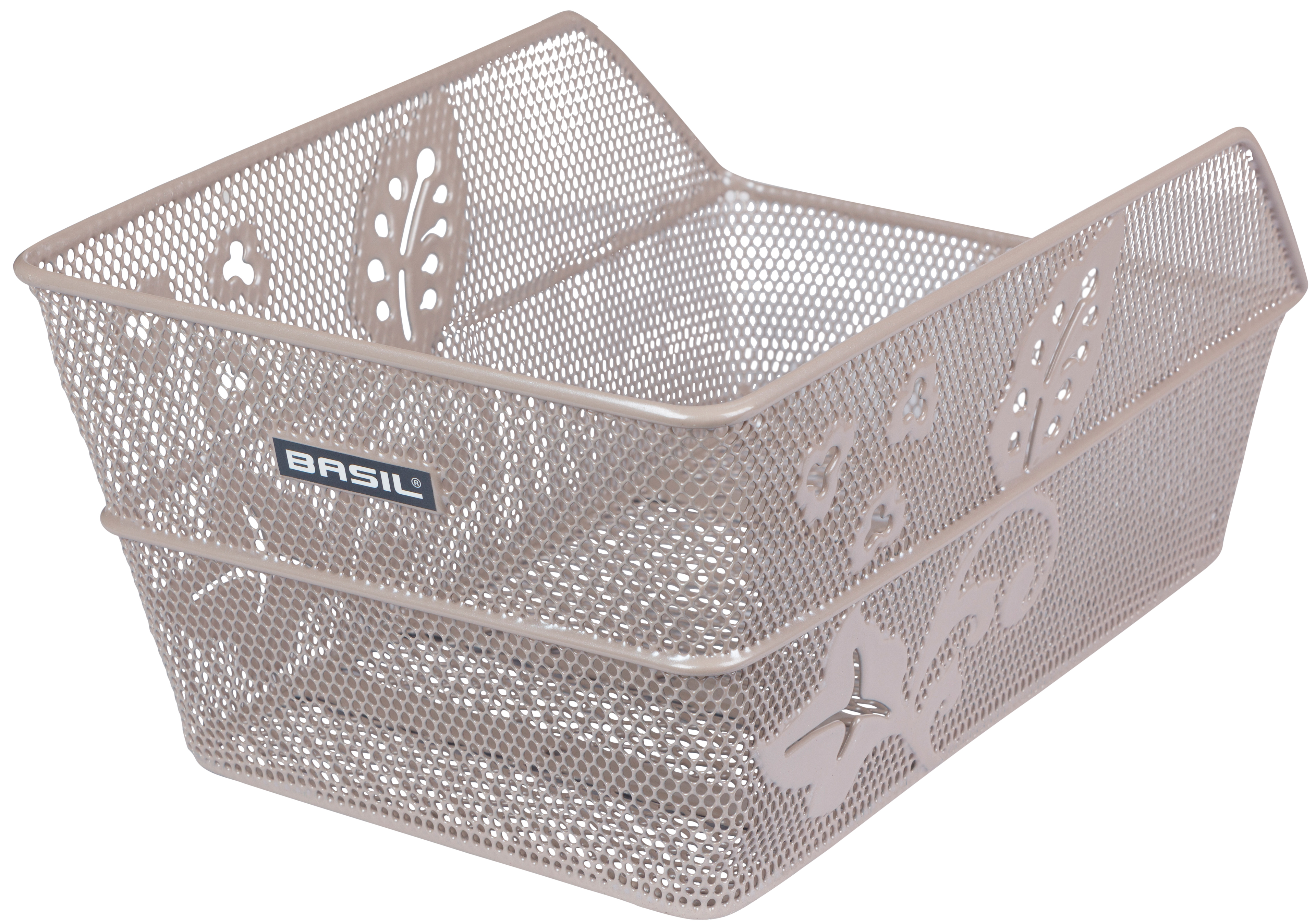 Fietsmand Basil Cento Flower achtermand 24 x 38,5 x 11 cm - nude metallic