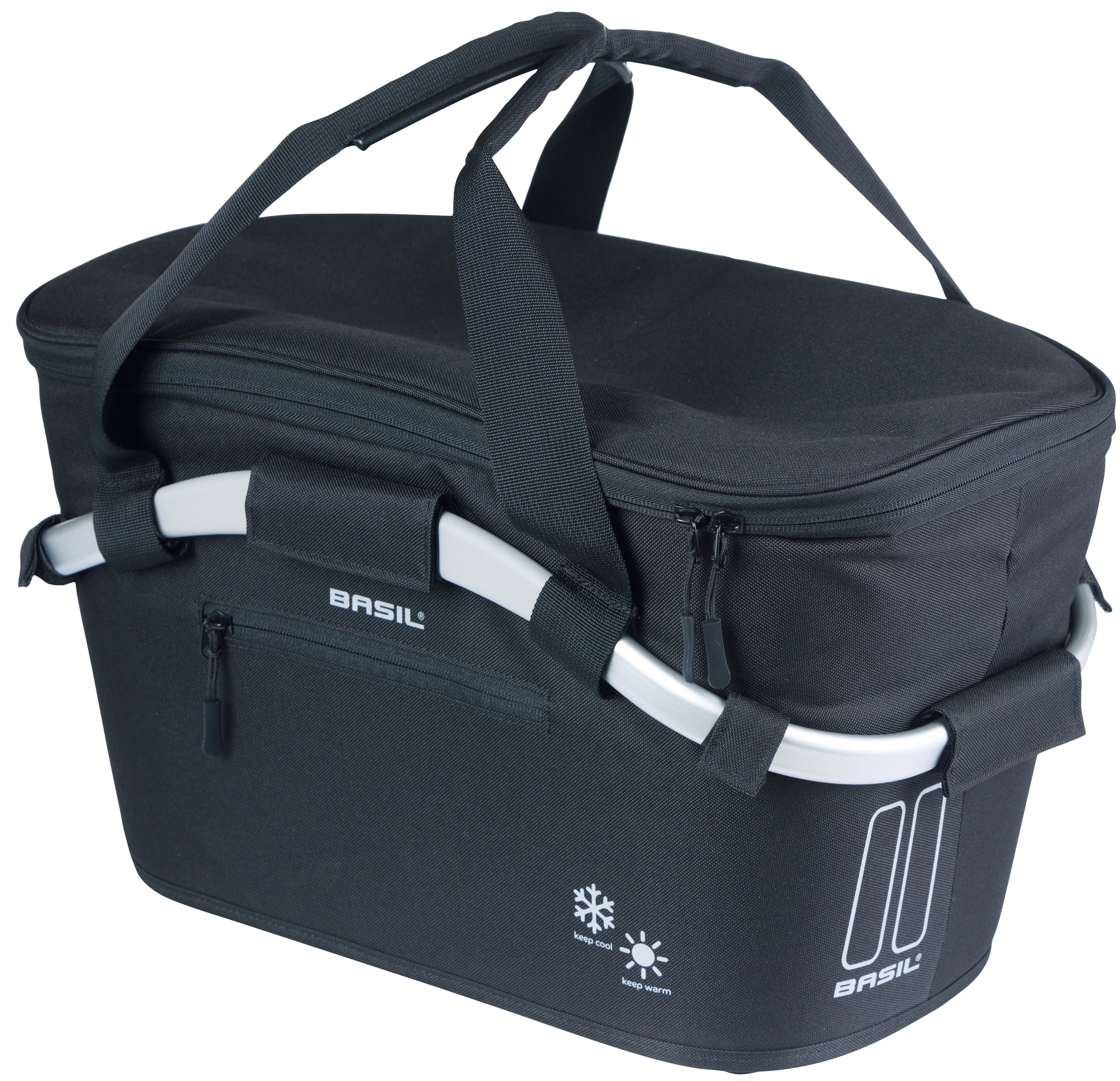 Fietsmand Basil Classic Carry All ISO met MIK bevestiging 18 liter 38 x 21 x 27 cm - zwart