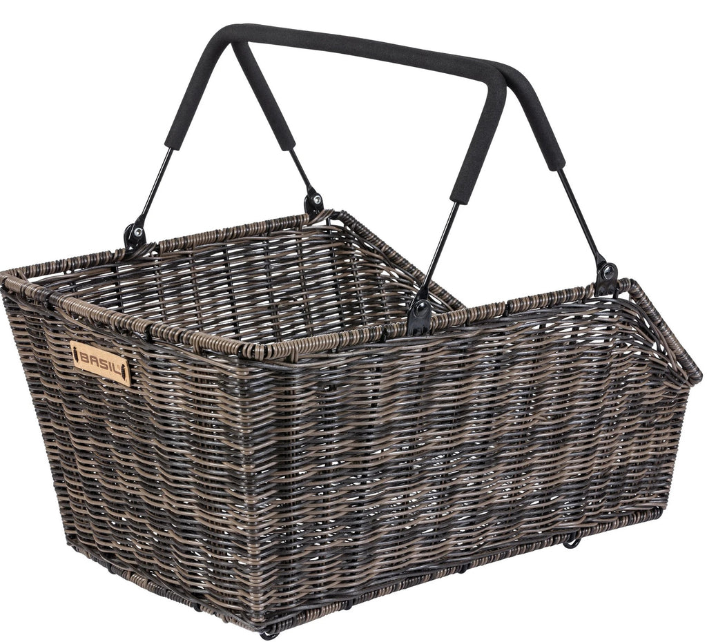 Fietmand Basil Cento Rattan Look met MIK bevestiging 22 liter 41 x 25 x 12 cm - bruin