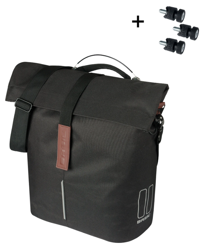 Fietsshopper Basil City MIK Studs14 liter 11 x 29 x 36cm - zwart