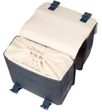 Dubbele fietstas Basil Flair 35 liter - navy