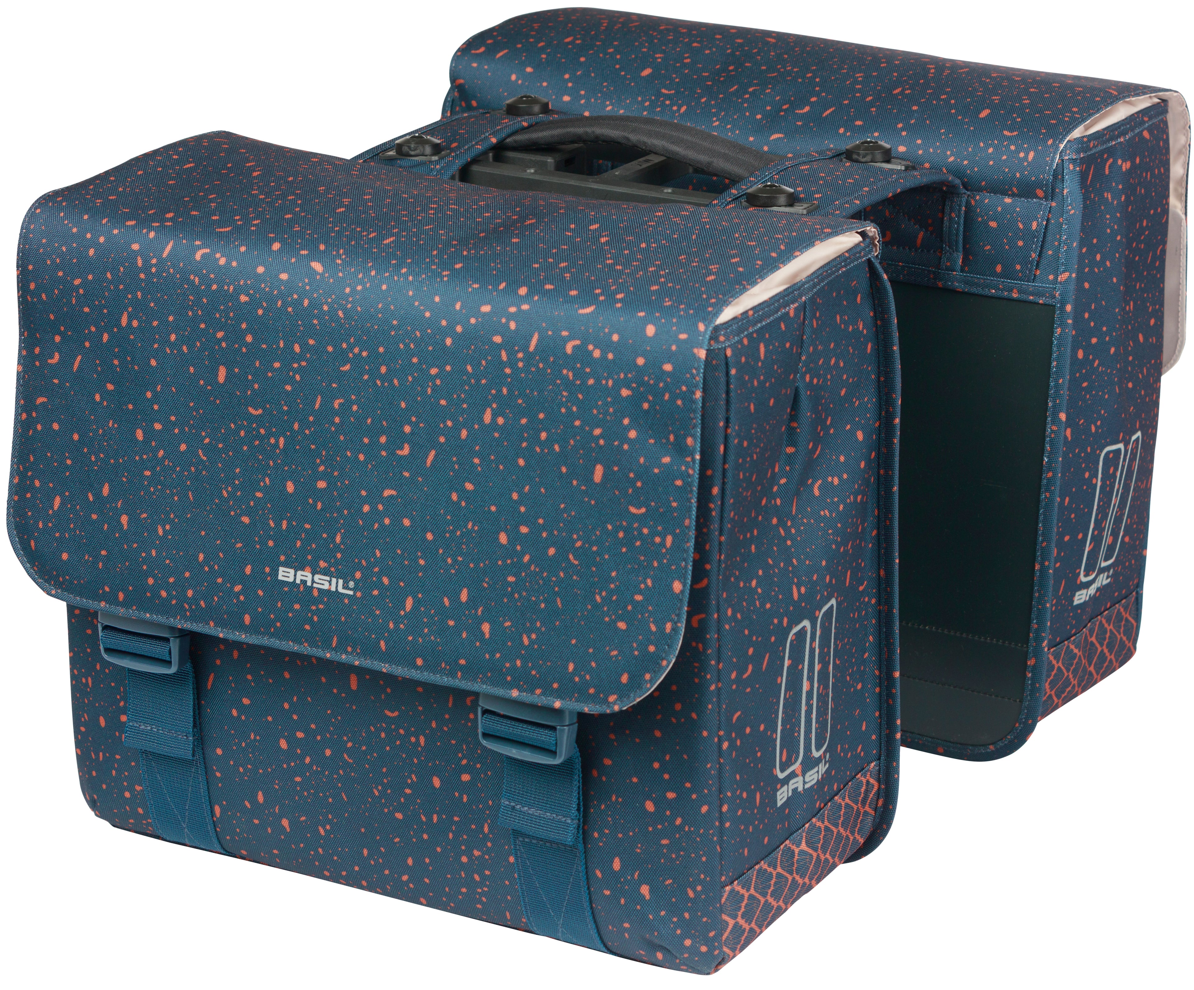 Dubbele fietstas Basil Flair MIK 35 liter 15 x 35 x 31 cm (2x) - Navy
