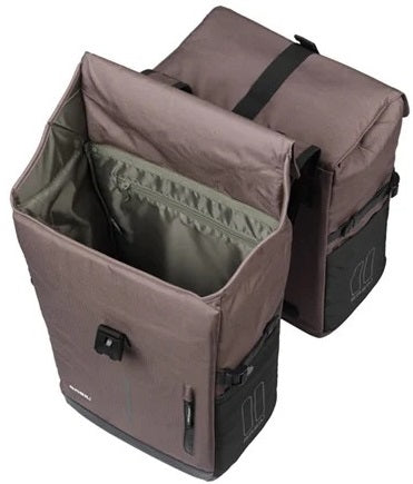 Dubbele fietsas Basil Move 30 liter 16 x 27 x 38 cm - bruin