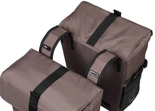 Dubbele fietsas Basil Move 30 liter 16 x 27 x 38 cm - bruin