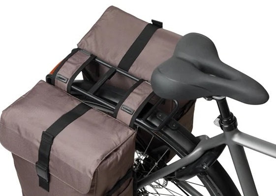 Dubbele fietsas Basil Move 30 liter 16 x 27 x 38 cm - bruin