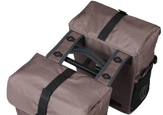 Dubbele fietstas Basil Move MIK 30 liter 16 x 27 x 38 cm - bruin