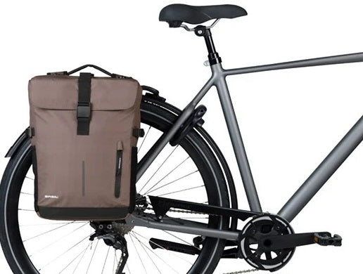 Dubbele fietstas Basil Move MIK 30 liter 16 x 27 x 38 cm - bruin