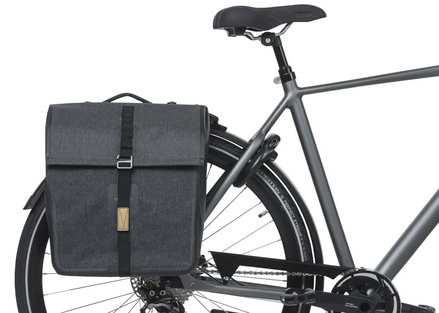 Dubbele fietstas Basil Urban Dry MIK 50 liter - charcoal