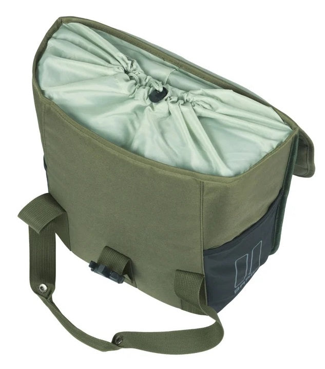 Enkele fietstas Basil GO 16 liter 15 x 29 x 34 cm - donkergroen