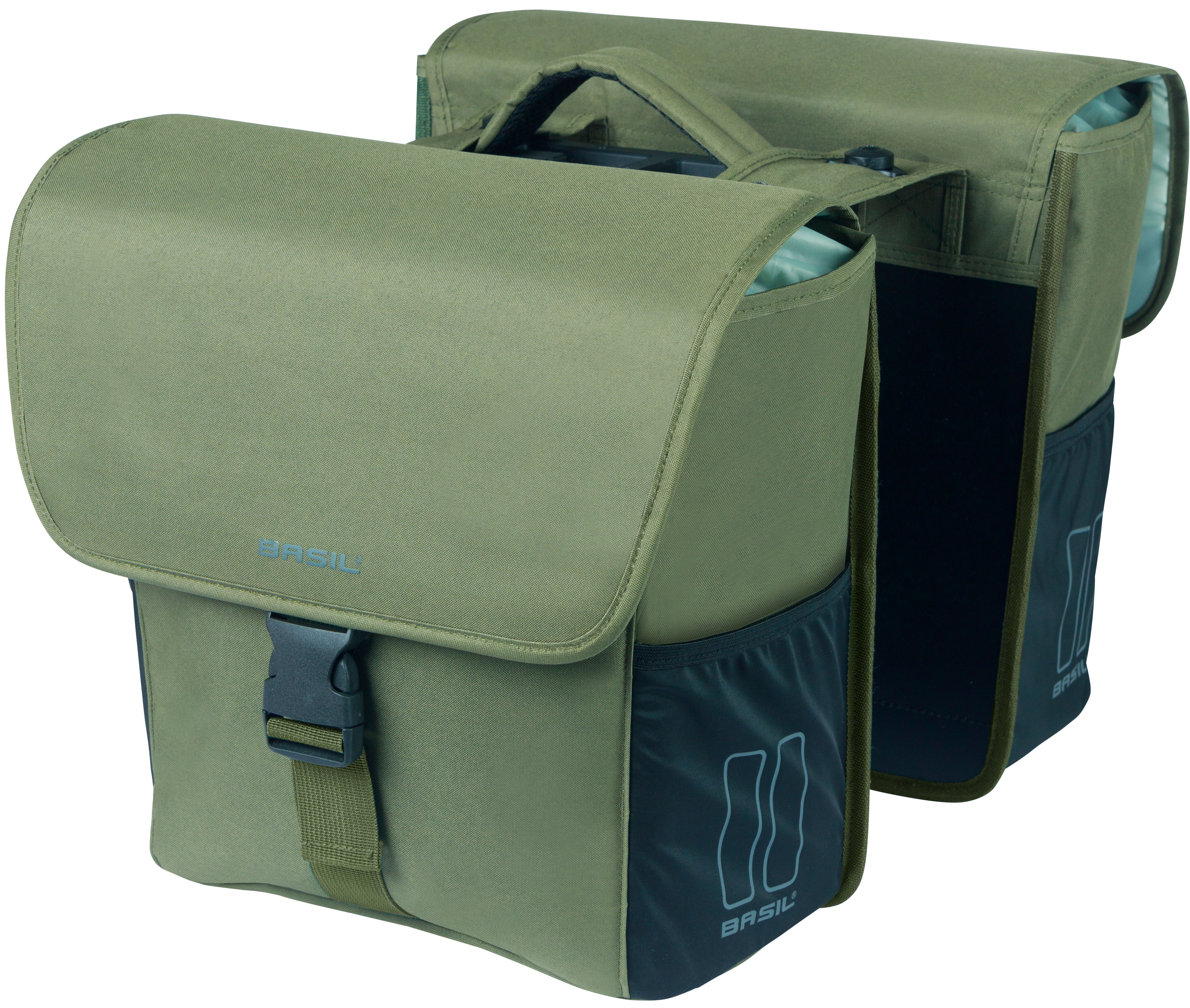 Dubbele fietstas Basil GO MIK 32 liter 14 x 27 x 31 cm - donkergroen