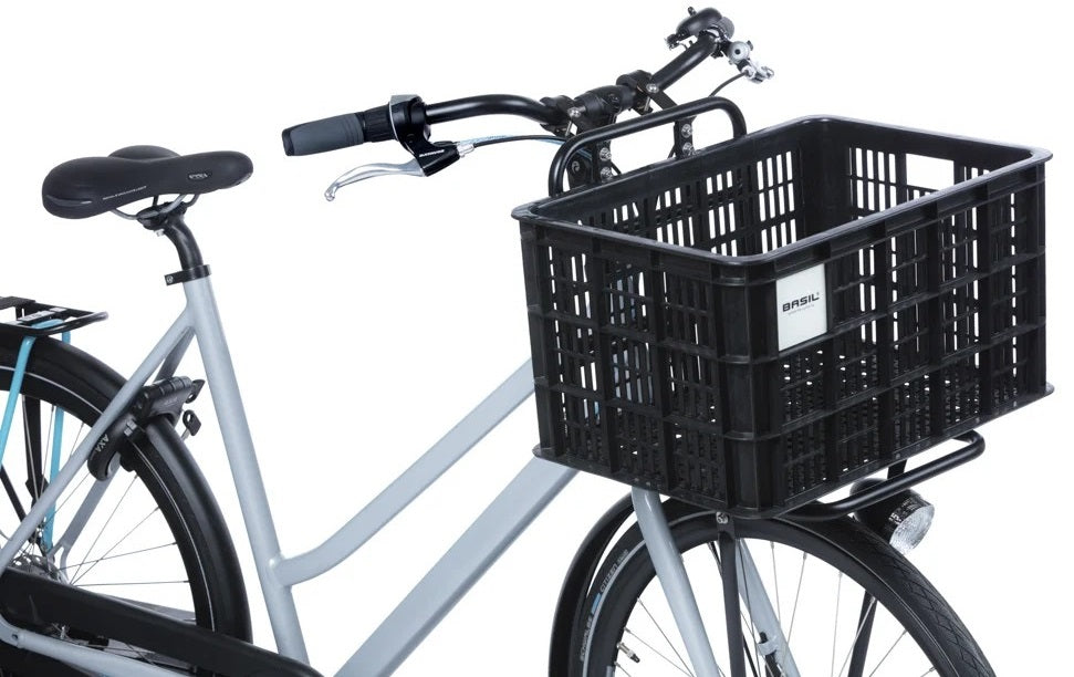 Fietskrat Basil L gerecycled kuntstof MIK 40 liter - zwart