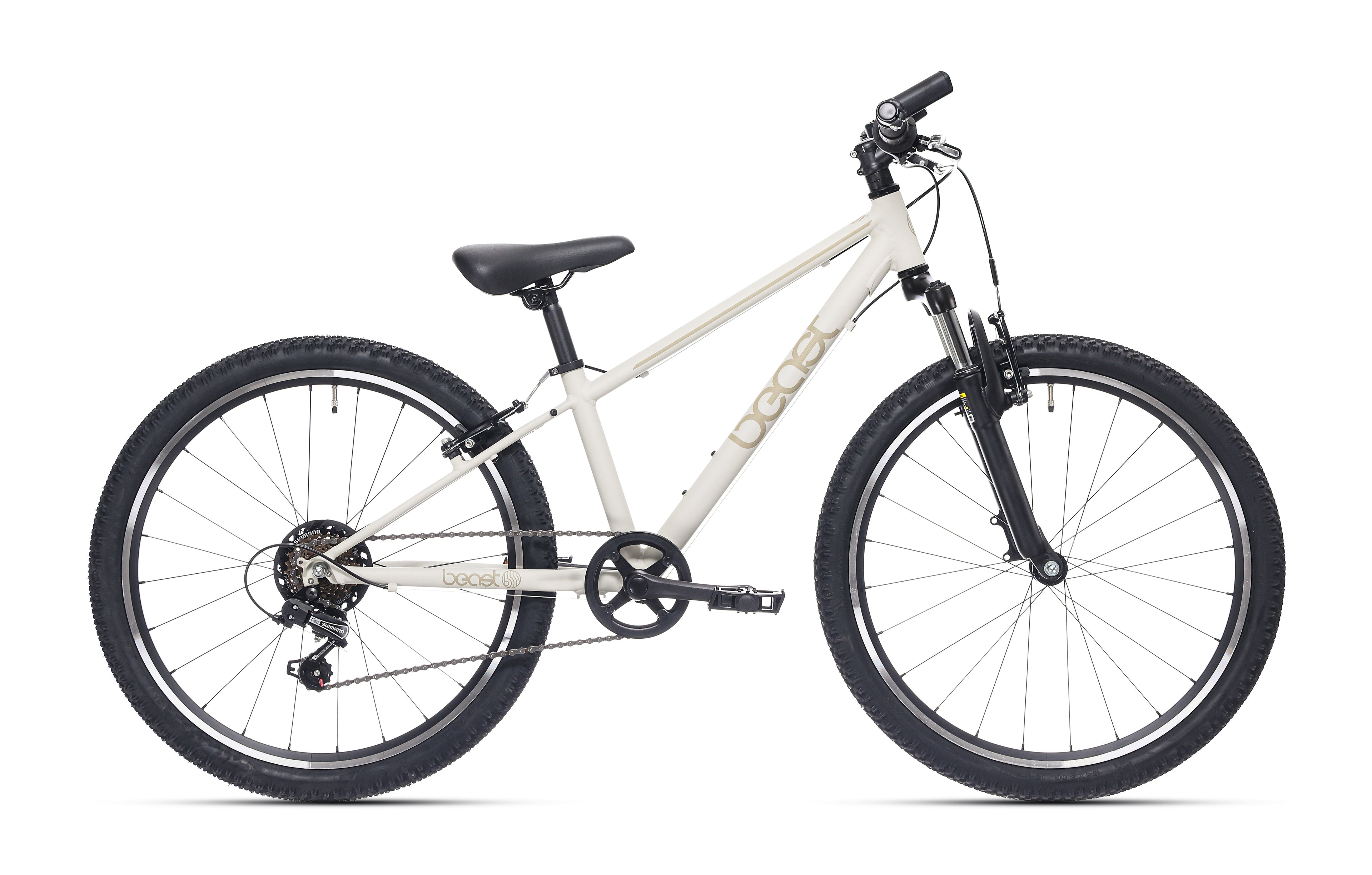 Kinderfiets Bikefun Beast 24 inch met Shimano 6 versnellingen en V-brakes - Kiezelgrijs