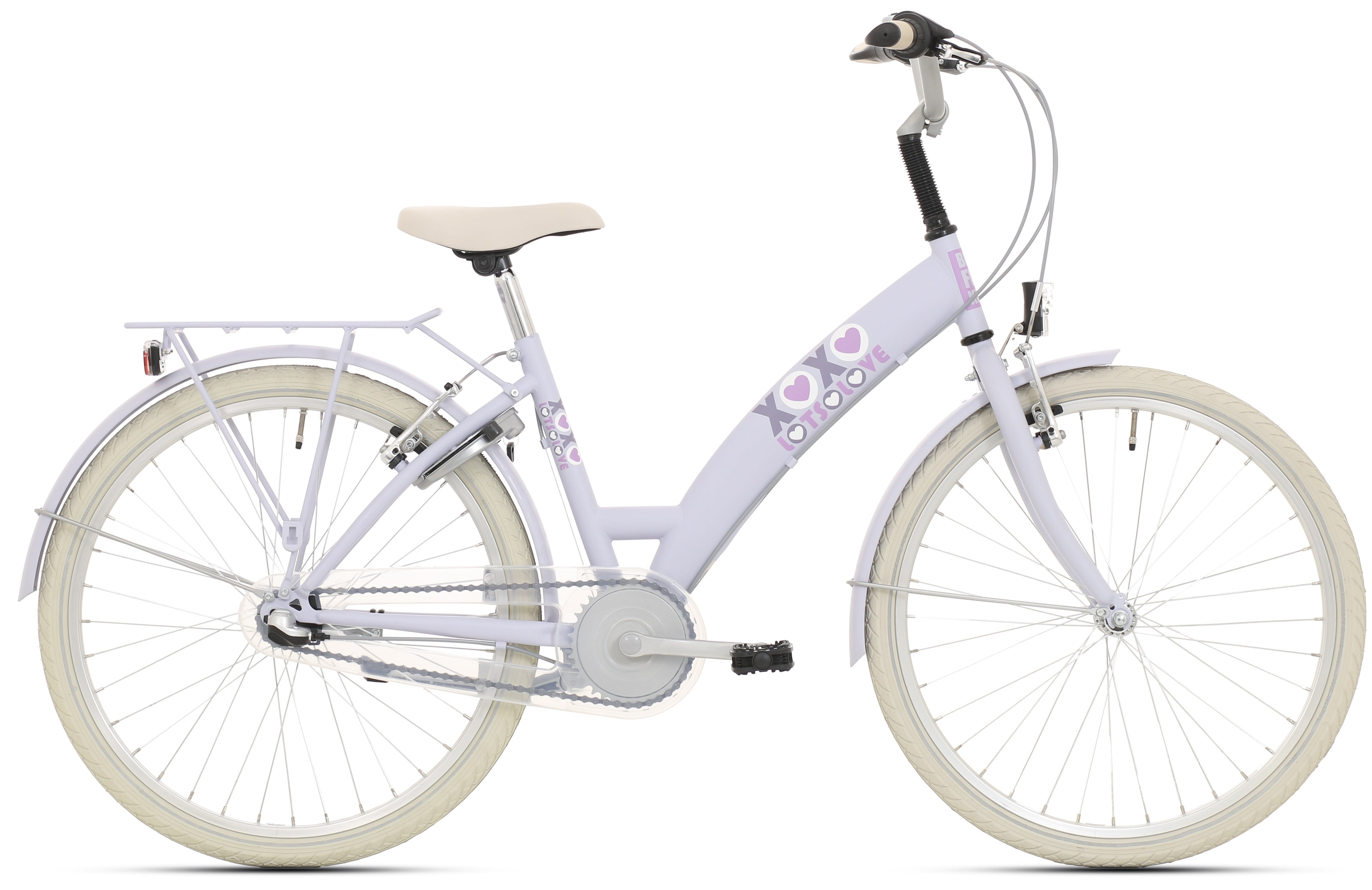 Kinderfiets Bikefun Lots of Love 26 inch met Nexus 3 versnelling/remnaaf - Mat Lila/Violet