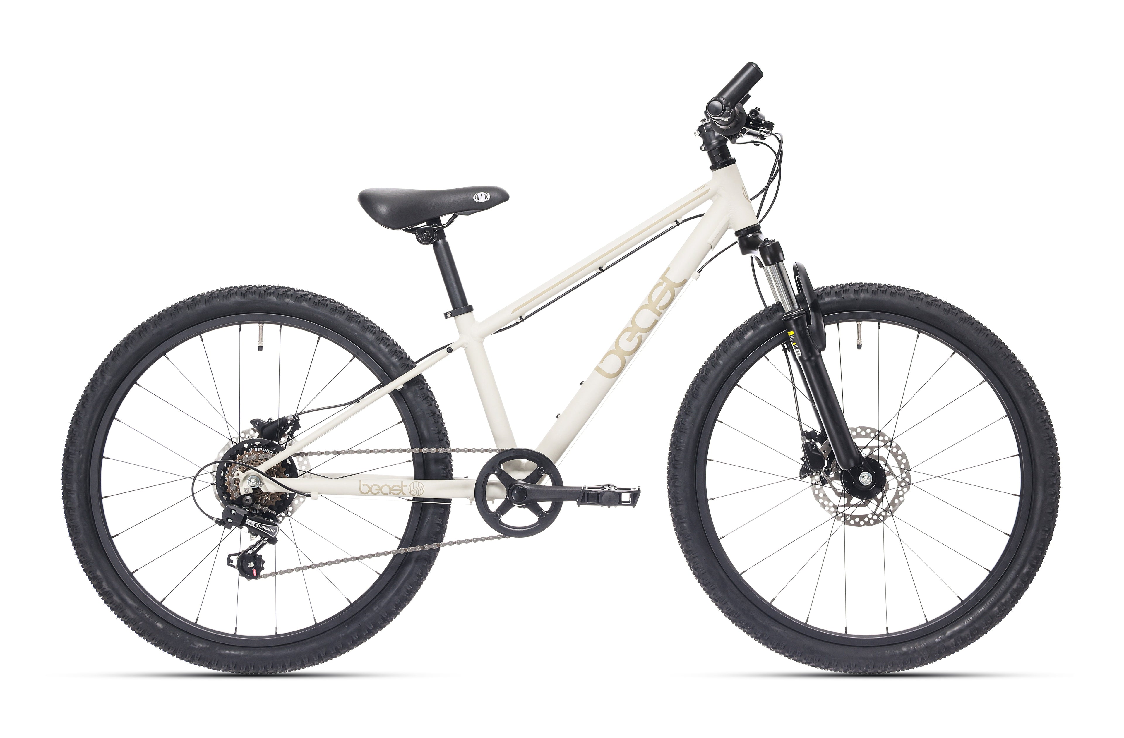 Kinderfiets Bikefun Beast 26 inch met Shimano 6 versnellingen en Disc-brakes - Kiezelgrijs