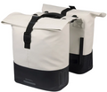 Dubbele fietstas Basil Cove MIK 28-32L 14 x 29 x 36 cm - wit/zwart