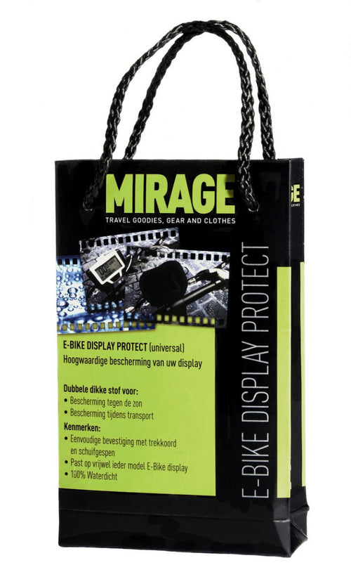 Beschermhoes voor stuurdisplay E-bike Mirage  - trekkoord met gespen max.11x 8 cm - zwart
