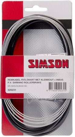 Simson Remkabelset RVS Shimano Rollerbrake zwart