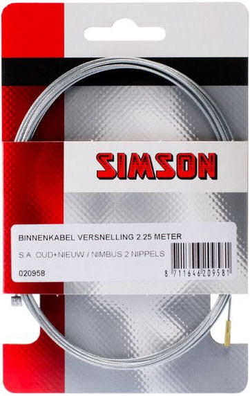 Schakel binnenkabel Simson Sturmey Archer oud/nieuw Gazelle 2.25mtr - Zilver